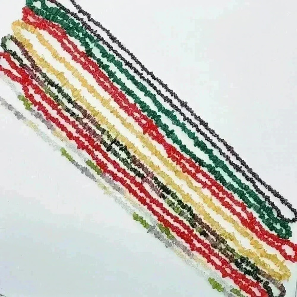 Set of Seven Gemstone Chip Necklaces - Picture 1 of 2